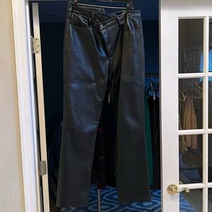 Beautiful leather A Golde pants with asymmetrical waistline